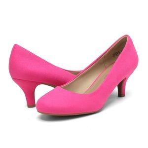 Dream Paris Luvly Suede Fuchsia Pink Heels Shoes Padded Insole Women’s Size 9.5